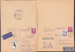 Leipzig Doppelkarte 15/15 Mit Priv. Zudruck SoSt. Luftpost DDR P74 Wien, Antwortteil,  Zusatzfrankatur Austrian Airlines - Cartes Postales - Oblitérées