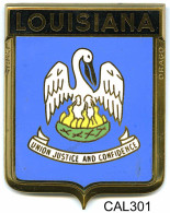 CAL301 - PLAQUE CALANDRE AUTO - LUISIANA - Enameled Signs (after1960)