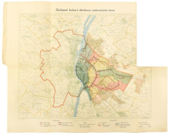 1916 Budapest Balpart általános Csatornázási Terve, 1:50 000, M. Kir. állami Nyomda, Hiányos, Szélén Kis Szakadással, 61 - Autres & Non Classés