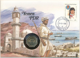 Jemen 1984. 100f Cu-Ni Felbélyegzett Borítékban, Bélyegzéssel, Német Nyelvű Leírással T:AU  Yemen 1984. 100 Fils Cu-Ni I - Non Classés