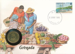 Kelet-Karibi Államok / Grenada 1981. 1$ Al-bronz Felbélyegzett Borítékban, Bélyegzéssel, Német Nyelvű Leírással T:UNC Ea - Non Classés