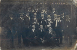 CARTE PHOTO : CHANAS LE CAFE JULLIEN ANIME CONSCRITS 38 ISERE  - Chanas