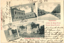 T2/T3 1901 Borgóprund, Borgó-Prund, Prundu Bargaului; Hauptstrasse, Kunstmühle Kisch & Comp. / Fő Utca, Szálloda, Kisch  - Non Classificati