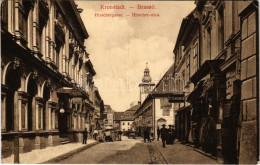 T2/T3 1909 Brassó, Kronstadt, Brasov; Hirscher Utca, Carl Dendorfer üzlete, Söröző / Street View, Shop, Beer Hall (EK) - Non Classificati