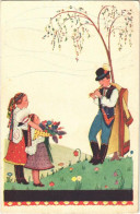 ** T2/T3 Magyar Folklór Művészlap / Hungarian Folklore Art Postcard S: Szilágyi G. Ilona (fa) - Non Classificati