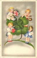 T2/T3 New Year Greeting Children Art Postcard With Clover (EK) - Sin Clasificación