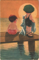 ** T3 Children Humour Art Postcard, Sunset, Beach. Amag 080. (EB) - Sin Clasificación