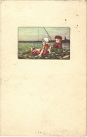 T2/T3 1922 Italian Children Art Postcard, Fishing. Anna & Gasparini 156M-2. (EK) - Non Classés