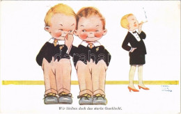 ** T2 Wir Bleiben Doch Das Starke Geschlecht / Children Art Postcard. Wohlgemuth & Lissner No. 2538. S: Mabel Lucie Attw - Non Classés