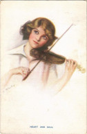 T2 1913 Heart And Soul, Lady With Violin. The Carlton Publishing Co. Series No. 674/3. Artist Signed - Non Classés