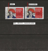 Variété De 2022 Oblitéré Y&T N° 2114 Nuance - Used Stamps