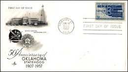 United States 1957, FDC Cover Oklahoma Statehood 1907-1957 W./psm Oklahoma City - 1951-1960