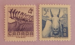 CANADA YT 287/288 NEUF**MNH" CARIBOU ET CHEVRE DES MONTAGNES" ANNÉE 1956 - Unused Stamps