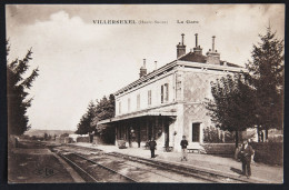 CPA VILLERSEXEL Haute Saône, La Gare Avec Personnage (animée), Carte Postale Ancienne WWI 1918 Bourgogne - Villersexel