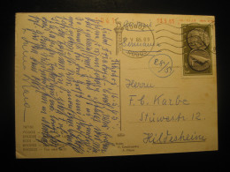 RODOS Rhodes 1965 To Hildesheim Germany Castle Sound And Light Cancel Postcard GREECE - Cartas & Documentos