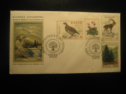 ATHENS 1970 Yvert 1049/52 Nature Bird Goat Flower Tree FDC Cancel Cover GREECE - Briefe U. Dokumente