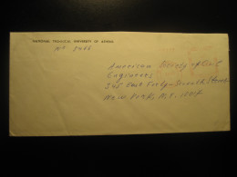 ATHENS 1971 To New York NY USA National Technical University Meter Mail Cancel Cover GREECE - Lettres & Documents