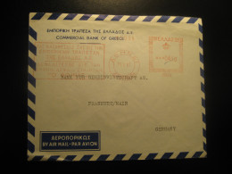 ATHENS 1961 To Frankfurt Germany Commercial Bank Of Greece Meter Mail Cancel Cover GREECE - Cartas & Documentos