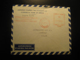 PIREEFS Piraeus Branch 1961 To Amsterdam Netherlands Commercial Bank Meter Mail Cancel Slight Damaged Cover GREECE - Cartas & Documentos