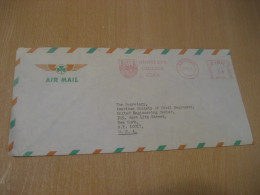 CORCAIGH 1971 To NY New York USA University College CORK Air Meter Mail Cancel Cover IRELAND Eire - Lettres & Documents