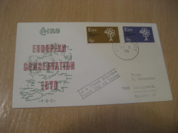 DUBLIN 1970 To Stuttgart Germany European Conservation Year Europeism FDC Cancel Cover IRELAND Eire - Lettres & Documents