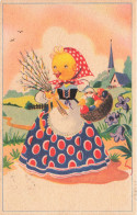 FANTAISIES - Canarde Habillée - Colorisé - Carte Postal Ancienne - Animaux Habillés