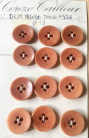 12 Boutons Corozo  Pour Paletot Veste Vareuse Manteau DLM 1938 - Botones