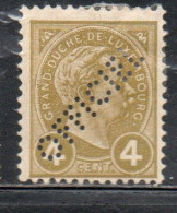 LUXEMBOURG LUSSEMBURGO 1895 1899 GRAND DUKE ADOLPHE PERF. OFFICIEL CENT. 4c MH - Officials