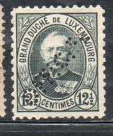 LUXEMBOURG LUSSEMBURGO 1891 1899 GRAND DUKE ADOLPHE PERF. OFFICIEL CENT. 12 1/2c MH - Dienstmarken