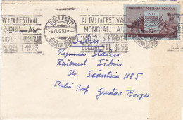 AGRICULTURE, STAMPS ON COVER, 1953, ROMANIA - Covers & Documents