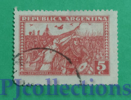 S338- ARGENTINA 1930 RIVOLUZIONE DEL 1930 5c USATO - USED - Gebruikt