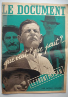 LE DOCUMENT : 1935 . LE FRONT PAYSAN   .  ELECTIONS .. - Informations Générales