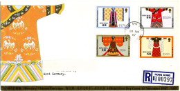 Hong Kong, 1987, Chinese Dressings, FDC To Germany, Mi 528-31, Michel 10€ - Usados