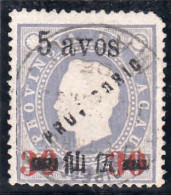 Macau, Macao, D. Luis I, Com Sob. Provisório, 47 A. S/ 30 S/ 200 R. Cinzento D13 1/2, 1894, Mundifil Nº 69 Used - Oblitérés