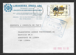 Portugal Lettre 1992 Avec  Marque De Salle De Courrier De TAP Transport Aérien Portugais Mailroom Mark Airline Cover - Brieven En Documenten