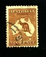 AUSTRALIA - 1929  KANGAROO  6 D.  SMALL MULTIPLE WATERMARK  FINE USED  SG 107 - Service