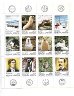 ARGENTINA 1986 ANTARCTIC INVESTIGATION FAUNA BASES SHEET OF 12 VALUES MINT NH - Nuevos