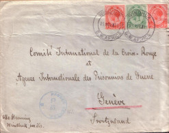 AFRIQUE DU SUD , SUISSE - LETTRE DE WINDHUCK POUR COMITE CROIX ROUGE GENEVE , CACHET + BANDE CENSOR - 1915 - Africa Tedesca Del Sud-Ovest