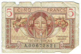 France - Billet De 5 Francs - Trésor Français - Territoires Occupés - 1947 French Treasury