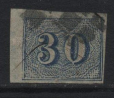 Brazil (23) 1854 Issue. 30r. Blue. Used. Hinged. - Used Stamps