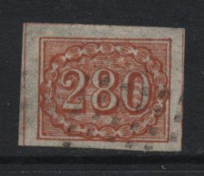 Brazil (26) 1854 Issue. 280r. Red. Used. Hinged. - Used Stamps