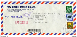 New Empire Trading Co., Tokyo Company Air Mail Letter Cover Posted Registered 1988 To Germany 200120 - Briefe U. Dokumente