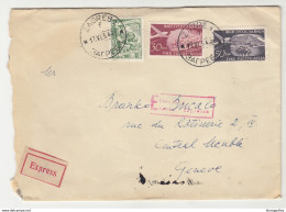 Yugoslavia Letter Cover Travelled Express 1954 Zagreb To Geneve B190720 - Covers & Documents