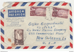 Yugoslavia FNR Air Mail Letter Cover Travelled 1958 To New Orleans B190701 - Covers & Documents