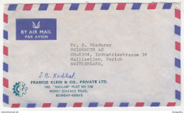 Francis Klein & Co, Bombay Company Air Mail Letter Cover Travelled 1980 To Switzerland B180725 - Briefe U. Dokumente