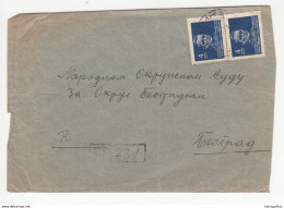 Yugoslavia Letter Cover Travelled Registered 1948? To Beograd B180910 - Covers & Documents
