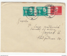 Yugoslavia DFJ Letter Cover Travelled 1948 Lumbarda To Zagreb B180910 - Covers & Documents