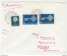 Netherlands 1968 Europa CEPT Stamp On Letter Cover Travelled Amsterdam To Zagreb B190501 - 1968