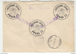 Poštovní úřad Praha Sticker On Letter Cover Registered Posted 1964 Praha To Sisak B200605 - Storia Postale