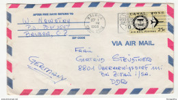 US Canal Zone Letter Cover Posted 1968 Balboa To Germany DDR B200210 - Kanaalzone